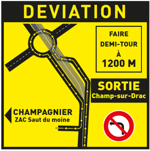 Schéma déviation travaux RN85